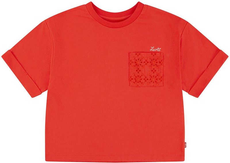 LEVI'S KT-Knit Top T-shirt voor meisjes, Hibiscus, 8 jaar