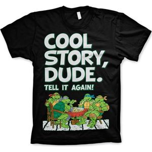 Teenage Mutant Ninja Turtles Heren Tshirt -S- Cool Story Dude Zwart