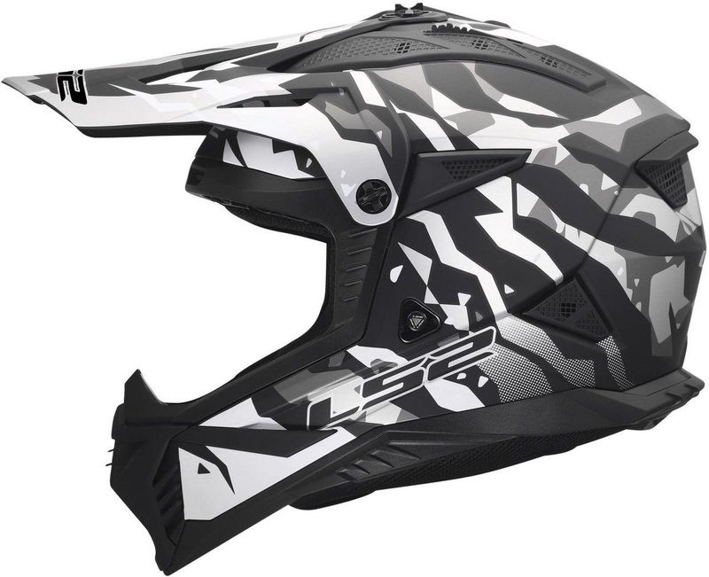 LS2 - MX708 Fast II - Crosshelm - Mat Zwart Grijs - XXXL