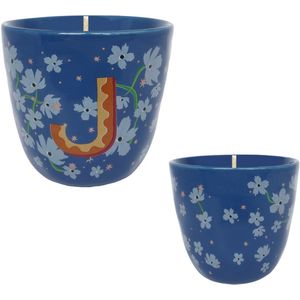 Geurkaars - Letter cup J - AromaTherapie - Balance DoTerra - Essentiele olie - Kaarsen - Letter kopje - soja wax - koffie kopje - valentijncadeau