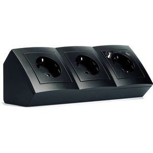 McPower - Flair - Stekkerblok - Wit - Kunststof - 3 Stopcontacten en 1 USB-C