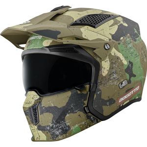Bogotto Radic Camo 22.06 Mat Groen Motorhelm - Maat M - Helm