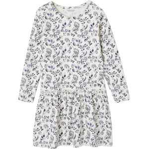 Meisjesjurk - Ecru - Jersey - Met Print - Lange Mouwen