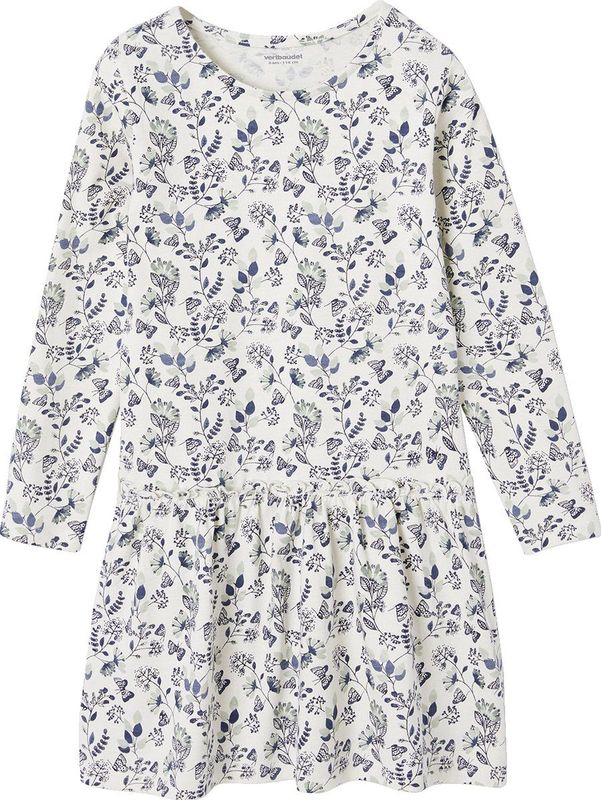 Meisjesjurk - Ecru - Jersey - Met Print - Lange Mouwen