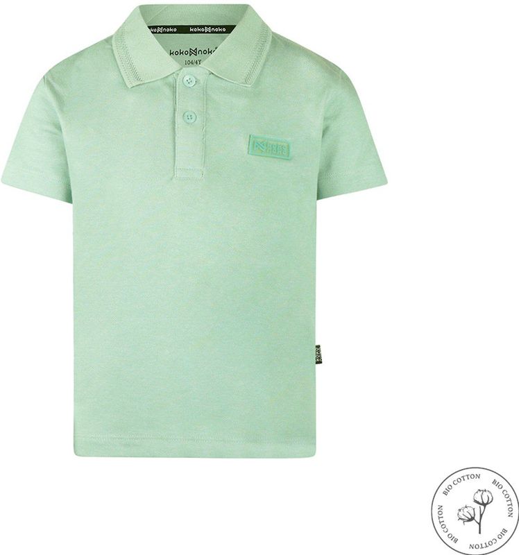 Koko Noko - Bio Cotton - Polo Shirt Korte Mouw - Faded green - Maat 92