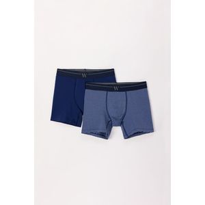 Woody duopack boxershorts heren - donkerblauw gestreept (lang) - 242-12-QLC-Z/057 - maat M