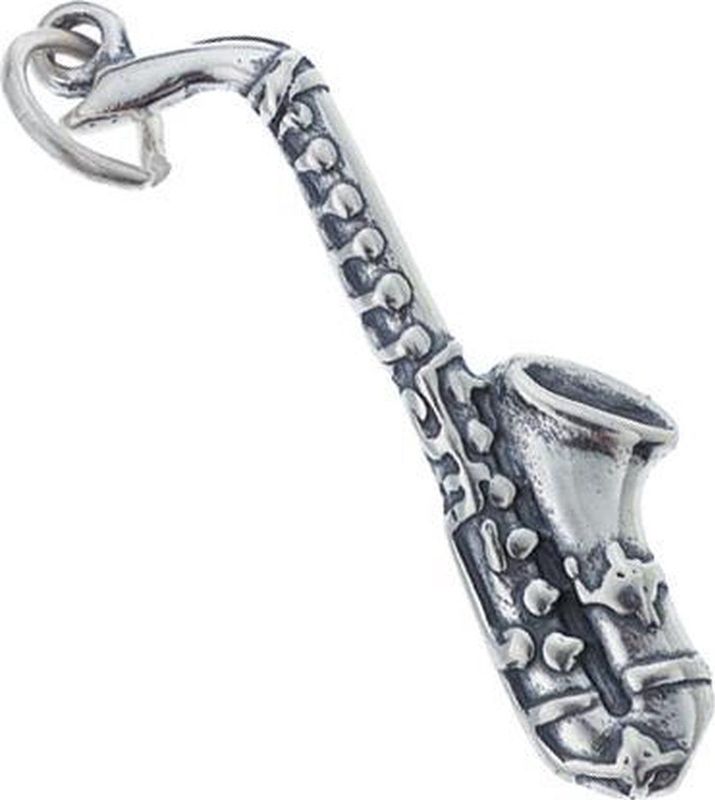 Zilver - Hanger - Saxofoon - 3 cm