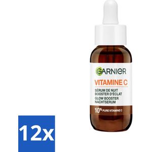 Garnier - SkinActive - Nachtserum - Anti-Pigmentvlekken - 10% Vitamine C & Hyaluronzuur - 30 ml - Voordeelverpakking - 12 stuks