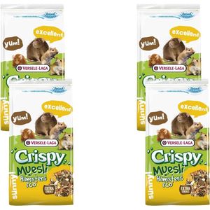 Versele-Laga Crispy Muesli Hamsters & Co - Hamstervoer - 4 x 1 kg Met Coccid