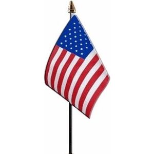 3x Amerika/USA vlaggetjes 15 cm - Amerikaanse vlag - Verenigde Staten landen thema versiering/decoratie