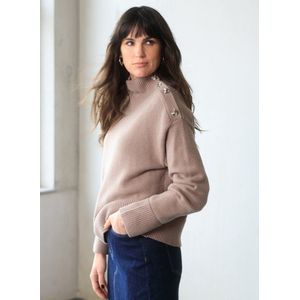 YEST - Chantal - Gebreide Trui - Soft Taupe