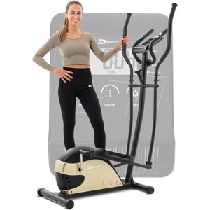 Hop-Sport Crosstrainer HS-003C Ergometer - Elliptische Trainer en Nordic Walking Stepper in één, ideaal voor thuisgebruik met 8 weerstandsniveaus, multifunctioneel display, belastbaar tot 120 kg, goud