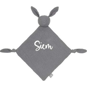 ''Jollein'' speendoekje Bunny Ears -storm grey (met naam)