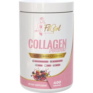 FitGirl Nutrition | Gehydroliseerd Rund collageen | Mixed Berry | 400gr 20 servings | 12,5g collageen per serving | Nutriworld