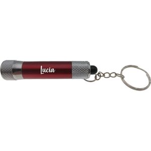 Zaklamp | Sleutelhanger | Met Naam | Rood | Lucia