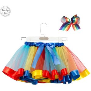 New Age Devi - Meisjes Tutu S 3 mnd - 2 jaar Kleuren Rok incl haarstrik Party Dance Regenboog Rokken Meisjes kleding Kinderen Kleding