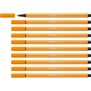 STABILO Pen 68 - Premium Viltstift - Oranje - Doos 10 stuks