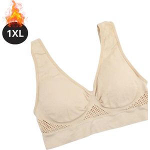 Livano BH Zonder Beugel - Zonder Bandjes - Push-up Bh's - Comfort Beha - Comfortabel - Sterk - Plus Size - Beige - Maat 1XL