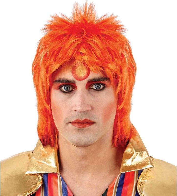 Fun Shack jaren '80 Rock Pruik Kostuum, Mullet pruiken voor mannen jaren '80, Gember Pruiken voor Mannen, Rock Punk Pruik, Ginger Rockstar Pruik One Size