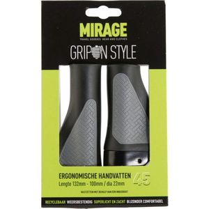 Handvatpaar Mirage Grips in style #45 - 132/100 mm met lockring  - zwart / grijs