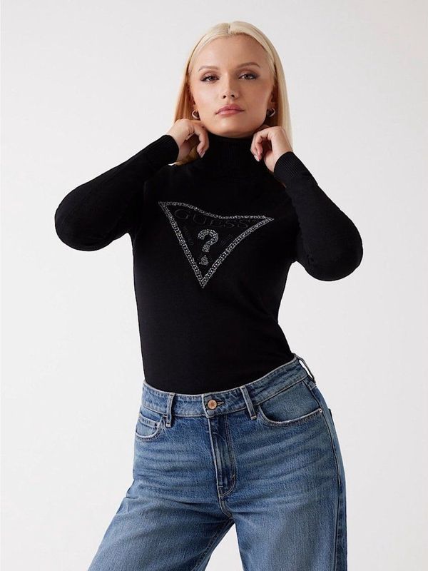 Guess - LS Melanie Triangle Logo - Sweater - Jet Black