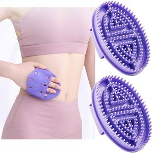 Massage Borstel - 2 Stuks - Cellulitis Massage Borstel - Meridiaanmassagekam - Verzacht Vermoeide Spieren - Lichaams Massage Borstel - Nekborstel - Body Massage Brush - Anti-Cellulitis Borstel - Doorbloeding - Ergonomische - Paars