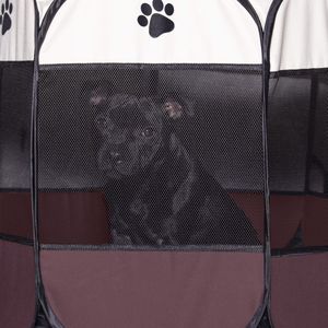 Springos Puppyren - Hondenren - Opvouwbare dierenren - 73 cm - Bruin/Zwart/Beige