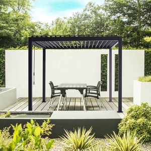 Alice's Garden l Bioklimatische pergola Triomphe l 3x3m l aluminium l kantelbare lamellen l grijs/antraciet