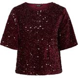 Pieces - Pckam Ss Top Jrs Noos - T-shirt - Bordeauxrood - Dames
