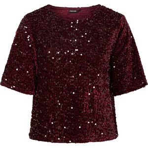 Pieces - Pckam Ss Top Jrs Noos - T-shirt - Bordeauxrood - Dames