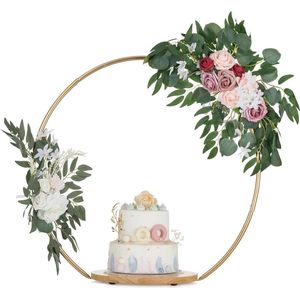 Houten Voetstuk Taartstandaard - Vintage Goud - Beker Stands - 29.6cm - Middag Thee - Cupcake Display - Verjaardagsfeestje - Kerst - Babyborrel