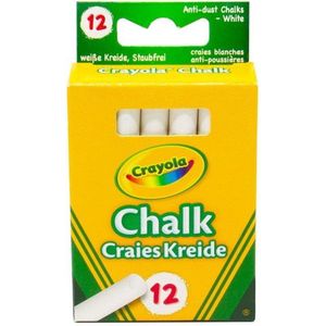 Crayola - Hobbypakket - 12 Stuks Wit Bordkrijt - Anti-Stof Formule