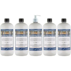 Handzeep Hammam Herbal 1 liter - set van 5 stuks - met gratis pomp - Voordeelverpakking