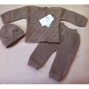 Mac Ilusion Gebreid Baby Pakje 3-dlg | 9407X |Mokka / bruin |Newborn| maat 50