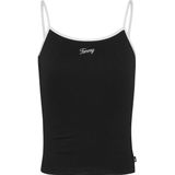 Tommy Jeans Slim Script Binding Mouwloos T-shirt Zwart XS Vrouw