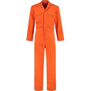 EM Workwear kinderoverall pol/kat Oranje met verdekte ritssluiting maat 140