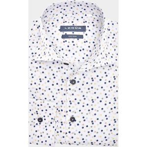 Ledub Hemd Wit Stippen - Maat 41 - Heren - Hemden Formeel
