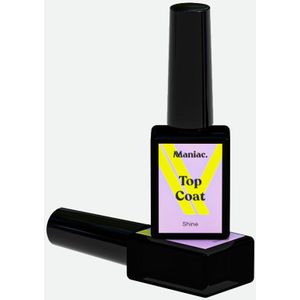 Maniac Nails Top Coat Shine – Glanzende Afwerking voor Gellak Stickers en Gellak – 120 sec uitharden – HEMA-vrij & TPO-vrij – Extra glans – 10 ml