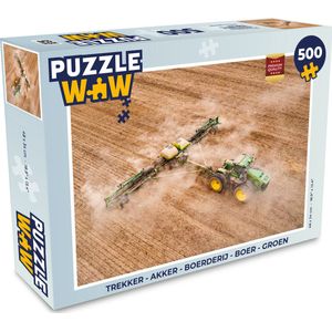 Puzzel Trekker - Akker - Boerderij - Boer - Groen - Legpuzzel - Puzzel 500 stukjes
