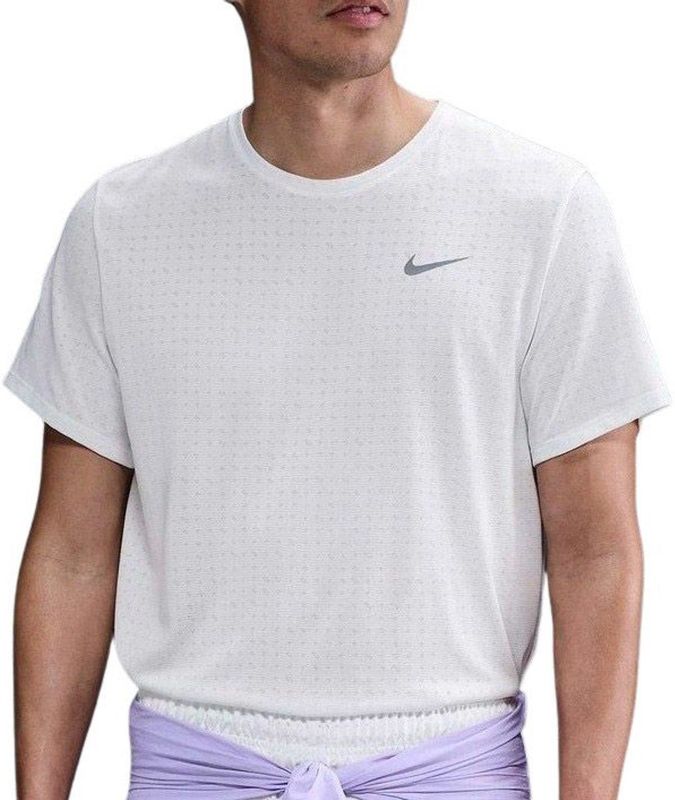 Nike - Miler Breathe - Sportshirt - Summit White - 100% Polyester