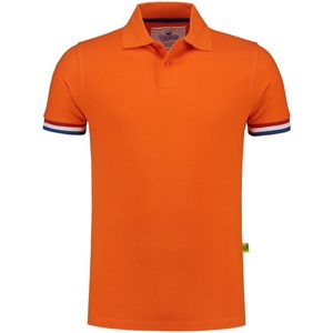 Oranje Heren Polo met Rood / Wit / Blauw vlag - Maat XL - EK WK Sport Koningsdag Koning F1 Formule 1