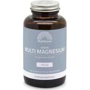 Mattisson - Multi Magnesium - 200mg Complex - Magnesium Citraat, Malaat, Tauraat & Bisglycinaat - Voedingssupplement - 90 Tabletten