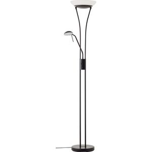 Brilliant Finn LED uplight leesarm zwart, metaal/glas, 1x LED geïntegreerd (SMD), 26 W, (lichtstroom: 2500lm, lichtkleur: 3000K)