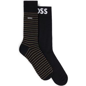 Hugo Boss BOSS 2P sokken logo stripe zwart II - 40-46
