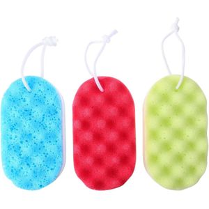 Zeynomax - Zachte Peeling Badsponsen voor Mannen en Vrouwen - Herbruikbare Lichaamssponzen - Superzachte 3D-Scrub - Set van 3 Stuks
