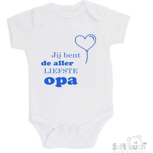 100% katoenen Romper ""Jij bent de allerliefste opa"" Jongens Katoen Wit/blauw Maat 62/68