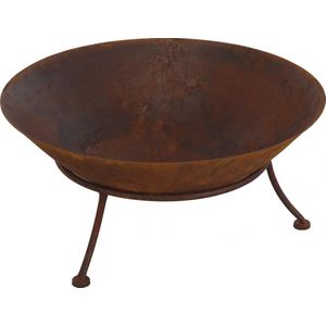 Metalen Vuurschaal Ø 47cm op standaard (Roestig)