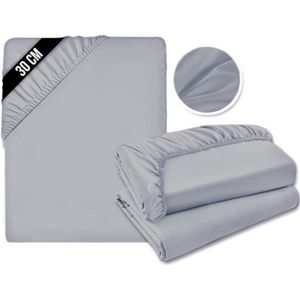 CRLYN® Matrasovertrek 180x200 - Hoeslaken - Matrashoes - Super Zacht - Grijs