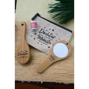 Dochter-Beauty-Pakket-Handbagage-Vakantie-Uitrusting-Verjaardag-Weekendje Weg-Hand-Spiegel-Haar-Borstel-Make-up-Tasje-Toilettasje-Kerstcadeau-Kerst-Sinterklaas