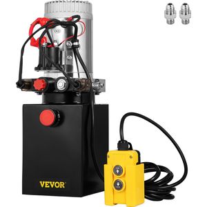 VEVOR 4 Quart Hydraulische Pomp, met 1 Connector en Afstandsbediening, Metaal Olietank,voor Stapelaars, Kleine en Middelgrote Hefplatforms,Zwart